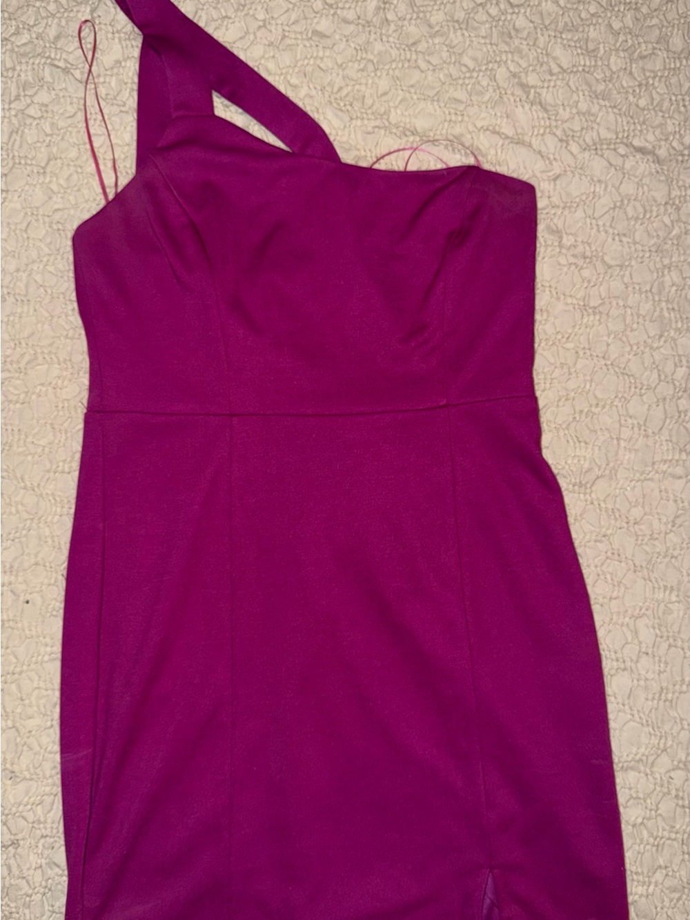 Magenta One-Shoulder Sheath Dress